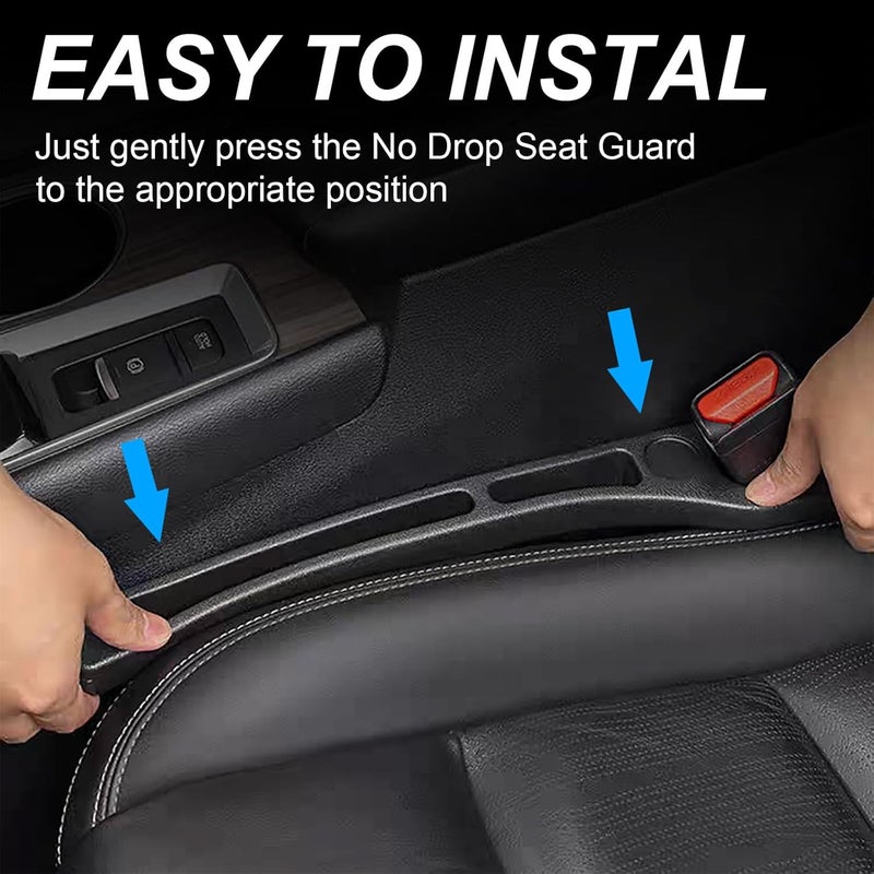 Tesdluy Car Seat Gap Filler Set of 2, Multifunctional Seat Side Gap Seam Filler Organizer with Phone Holder, Universal Fit Fill The Gap Between Seat & Console for Car, SUV, Truck - Image 4
